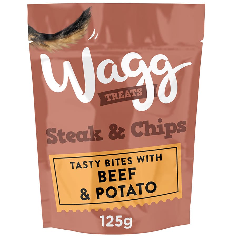 Wagg Steak & Chips Tasty Bites with Beef & Potato Dog Treats